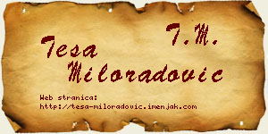 Teša Miloradović vizit kartica